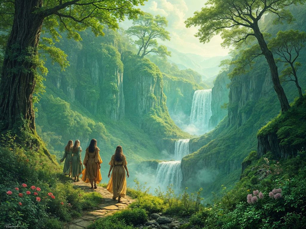 Emerald Green Fantasy Landscape Art