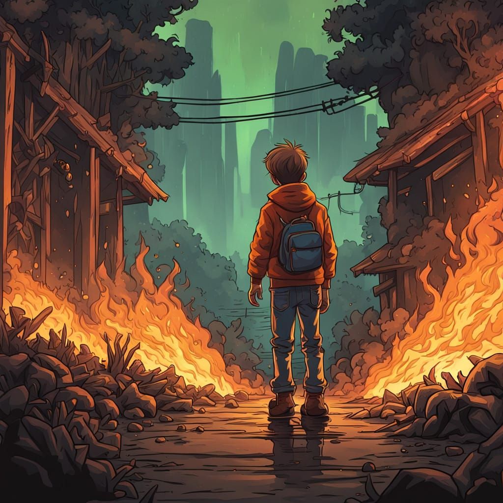 Mischief in the Countryside: A Young Boy's Whimsy