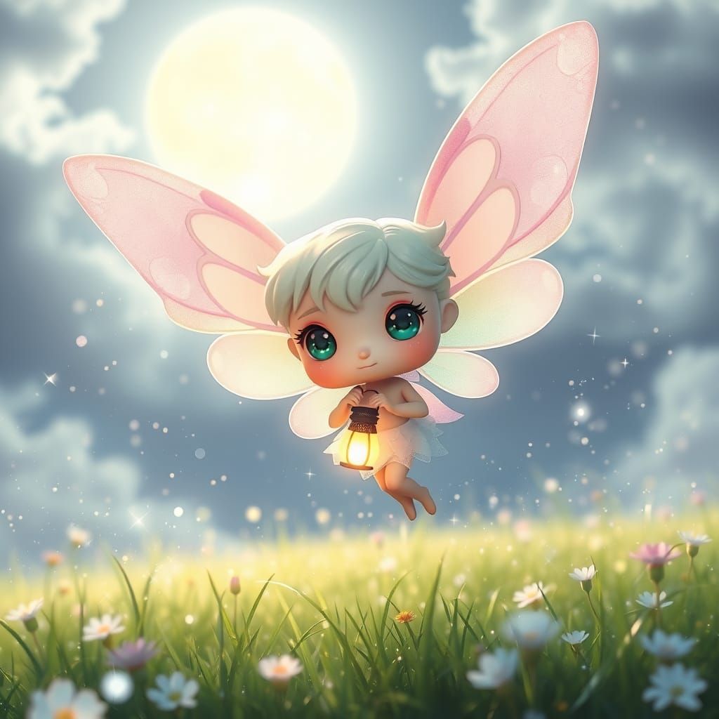 Dream Fairy in Funko Pop Style with Pastel Wings