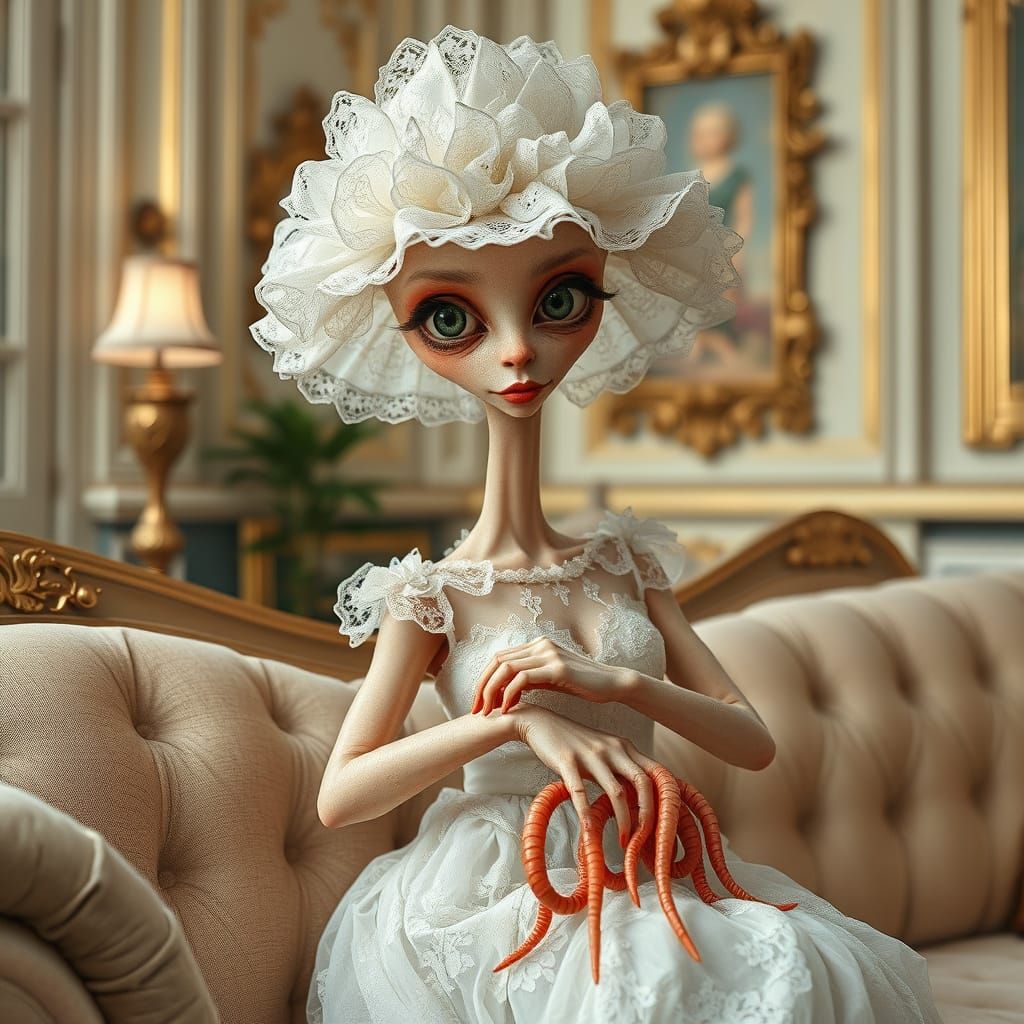 Elegant Maggot Aristocrat in Art Nouveau Luxury