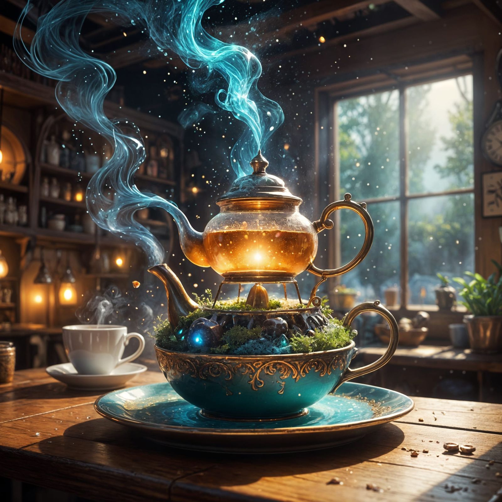 Magical Cafe on Floating Island Concept Art