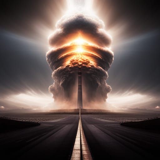 Hyperrealistic Nuclear Explosion in Cinematic Style