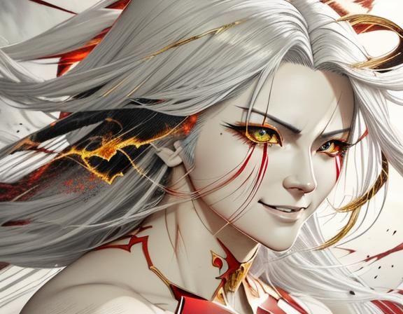 Explosive Manga Illustration of Maniacal Laughter