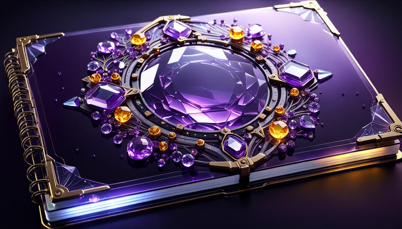 Modern Glass and Crystal Notebook: Dark Fantasy Art