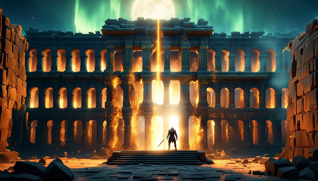 Armored Warrior Victorious in Golden Light