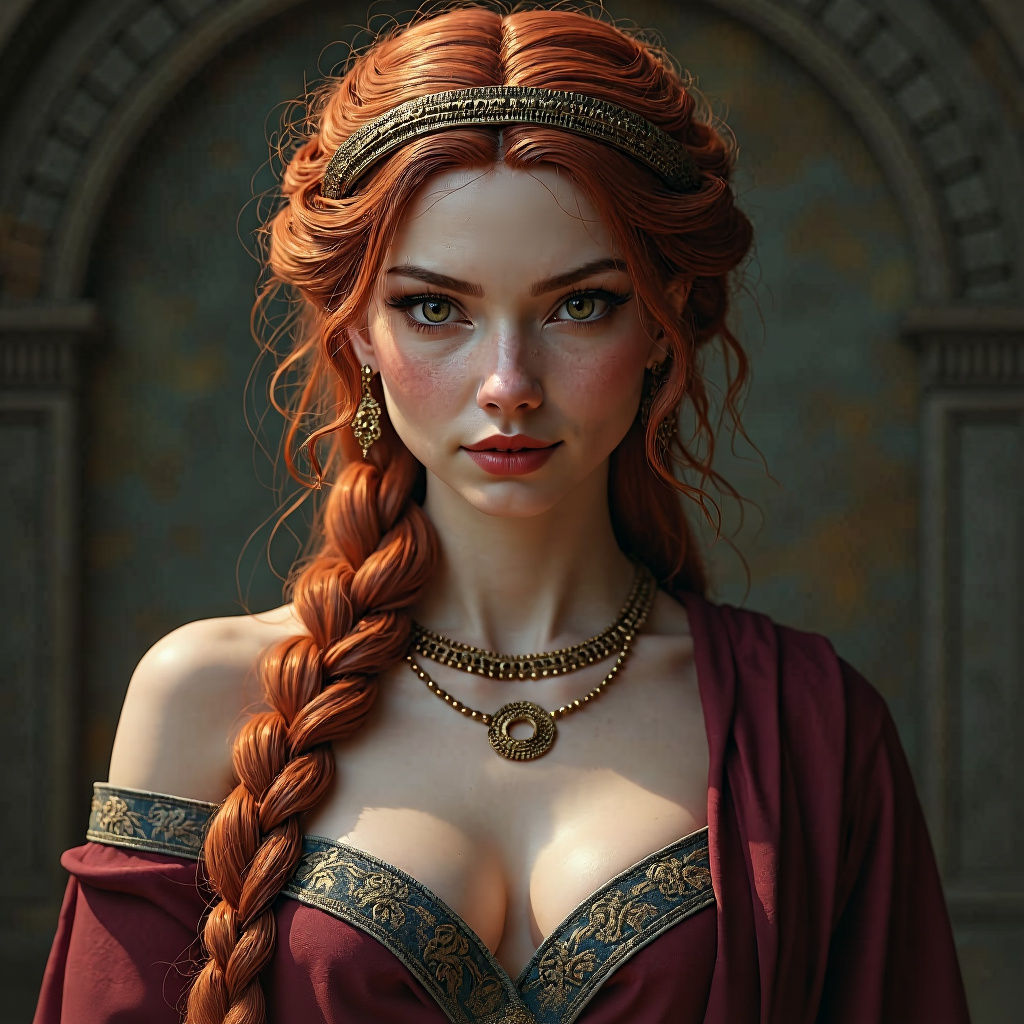 Ruthless Greek Goddess Anaideia: Digital Art Portrait