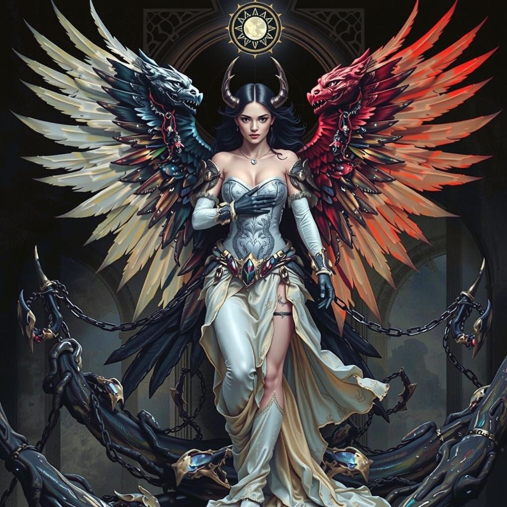 Dark Gothic Angel in Emo Style