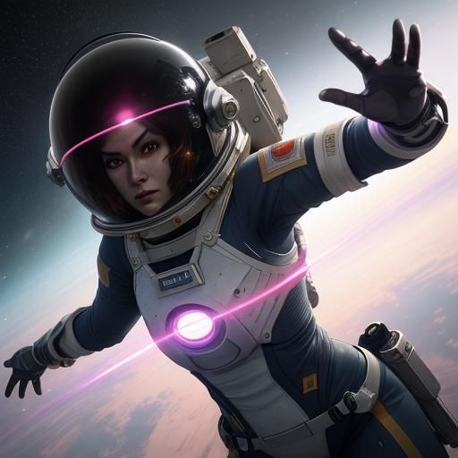 Astronaut's Descent: A Hyperdetailed Portrait in Space