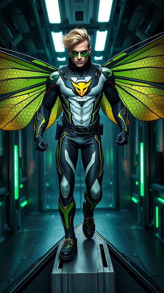 High-Tech Hero with Honeycomb Armor