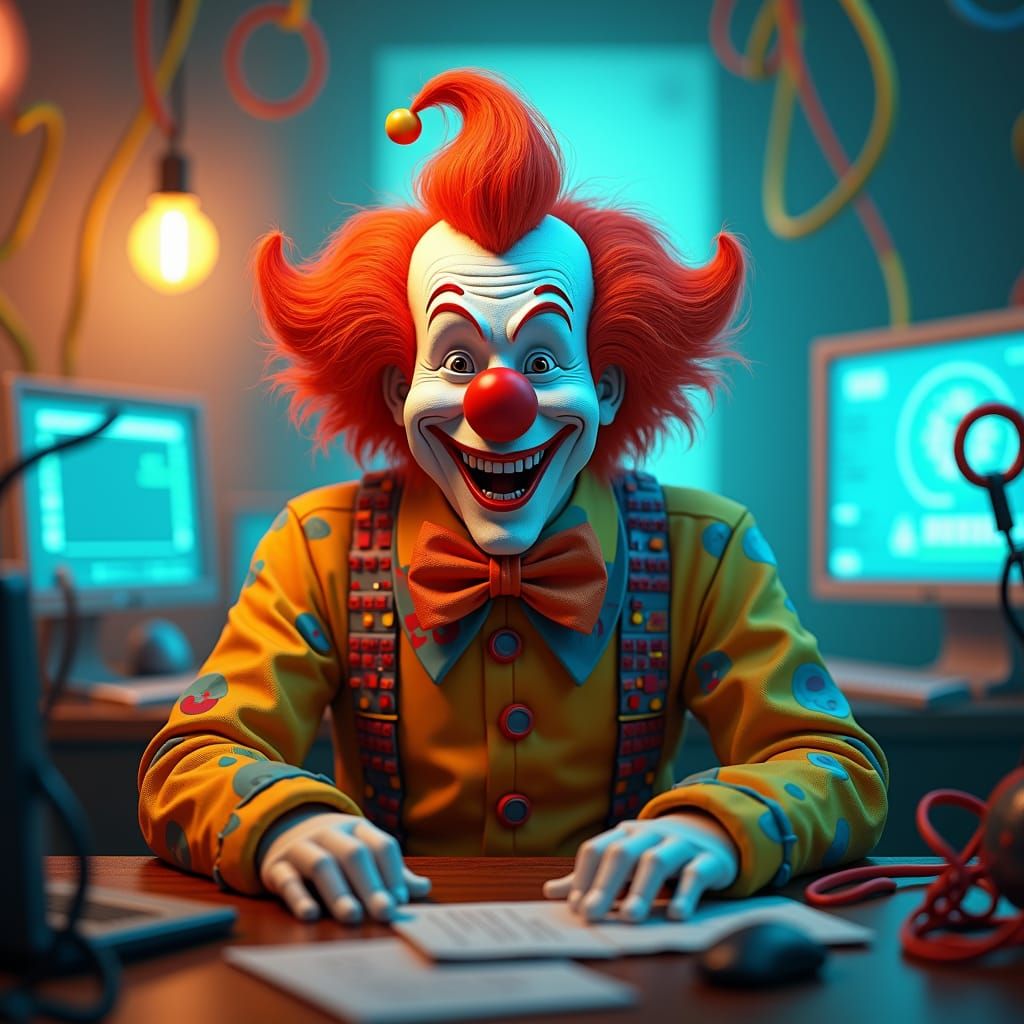 Joyful Jester in a Fantasy Call Center