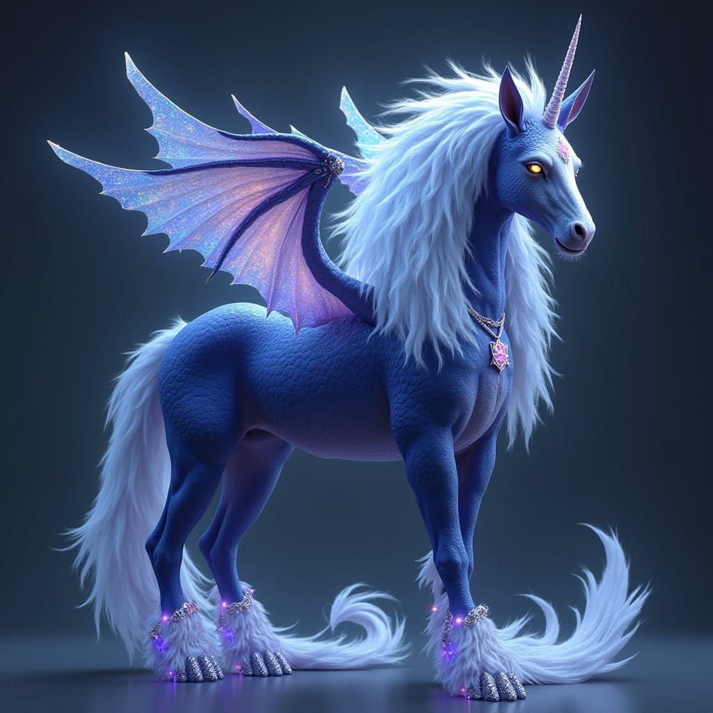 Enchanting Crystalline Kirin with Majestic Wings