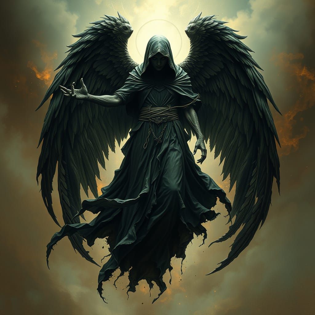 Fallen Angel in Dark Gothic Fantasy Style