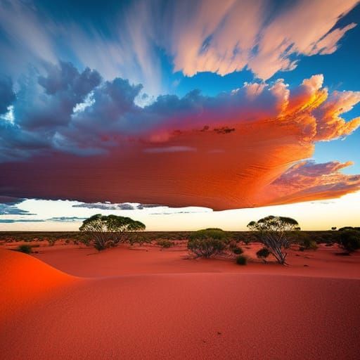 Uluru Sunset: Australian Landscape in Pop Art Style