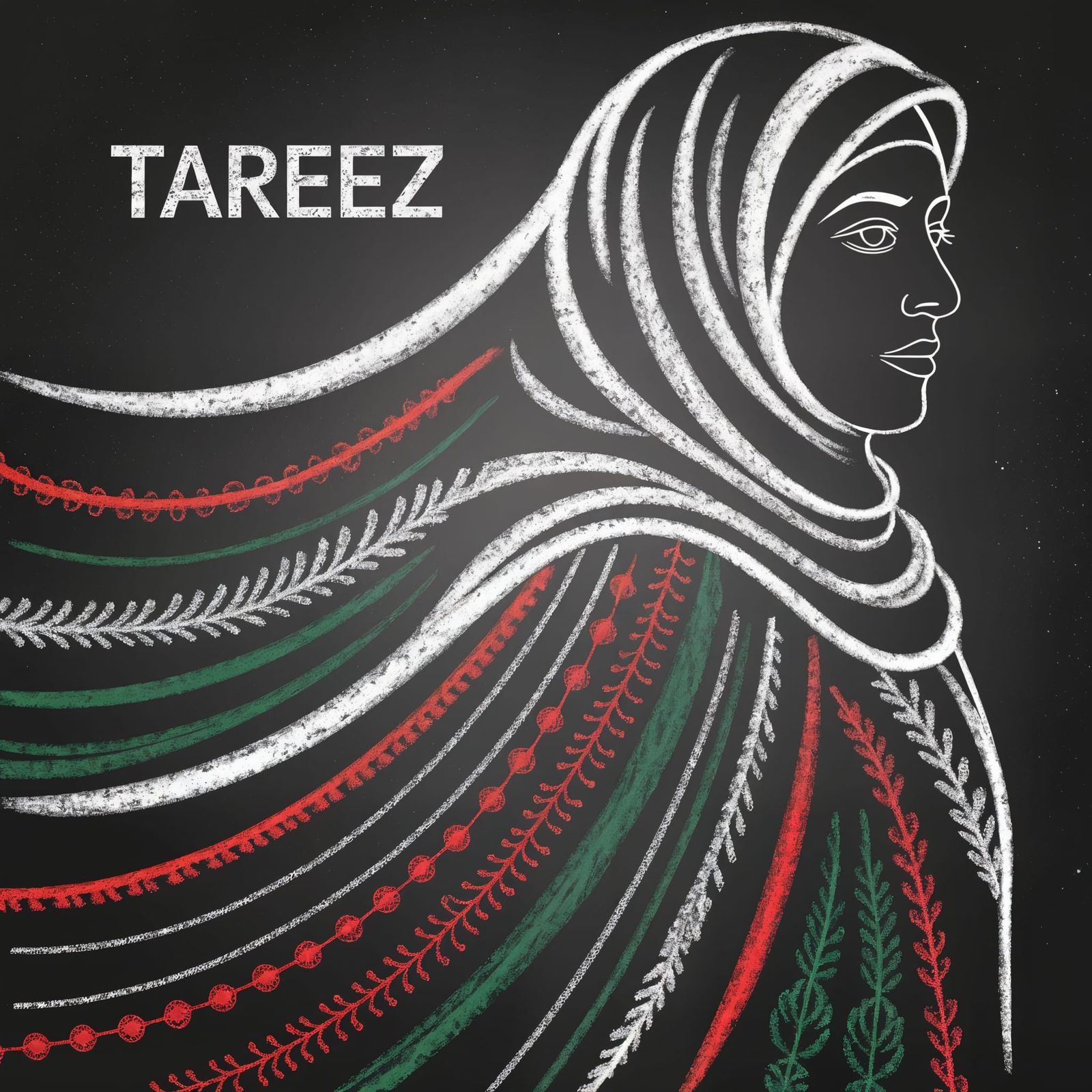 Palestinian Woman Silhouette in Tatreez Embroidery as Chalk ...