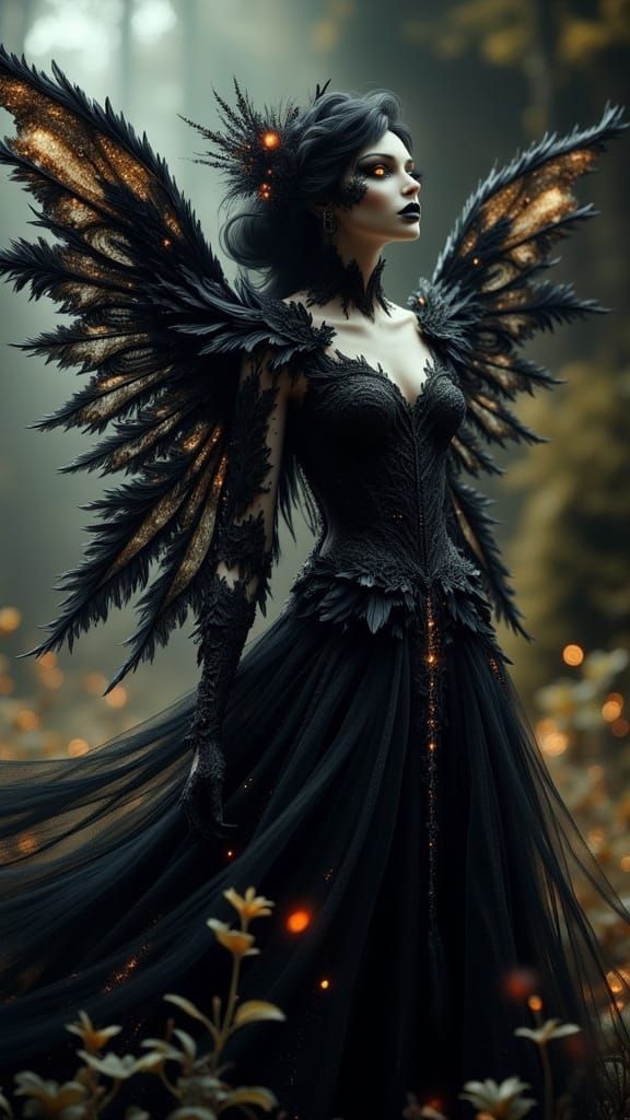 Surreal Feminine Creature in Dreamlike Gothic Style