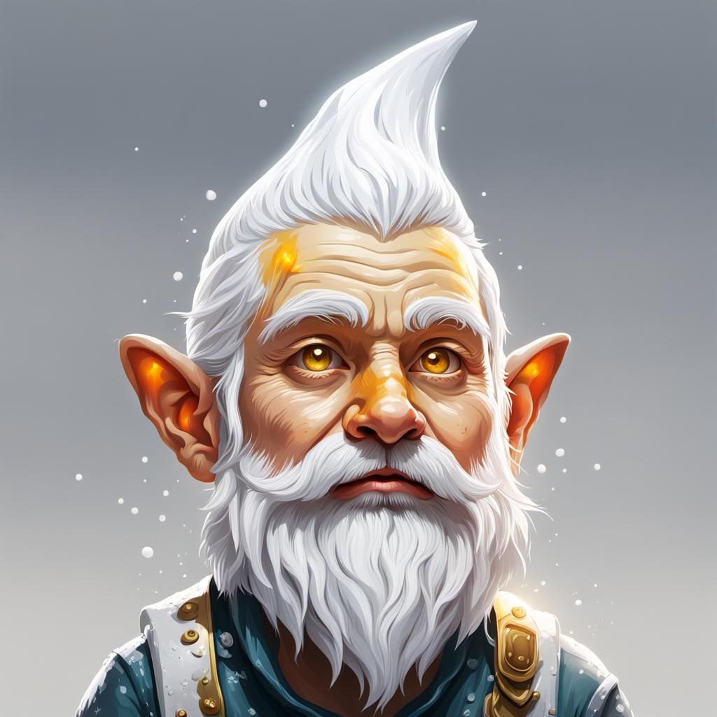 Hyperrealistic Gnome Portrait with Golden Eyes