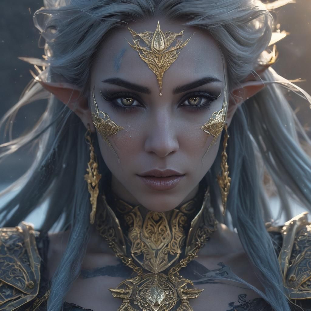 Mystic Dark Elf Queen of the Icy Wasteland