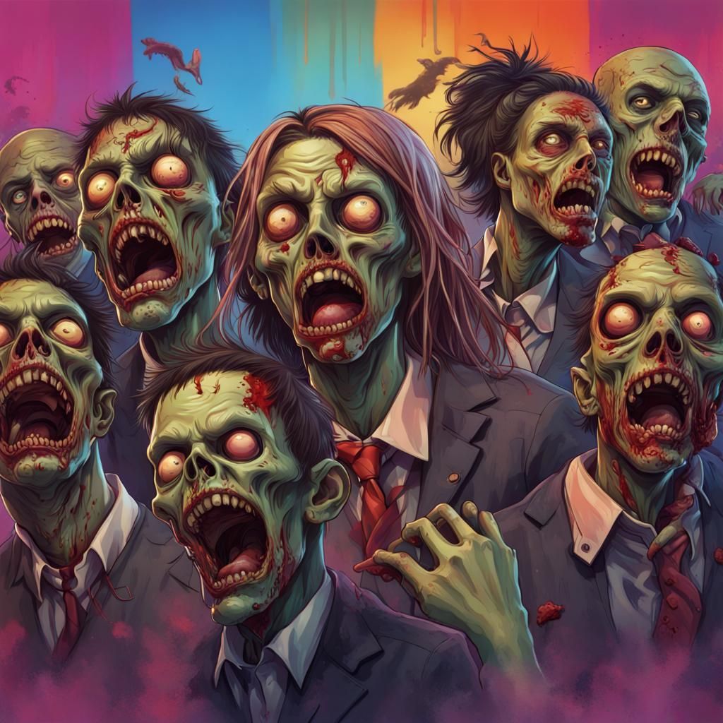 Hyperrealistic Zombies High School Musical Splash Art