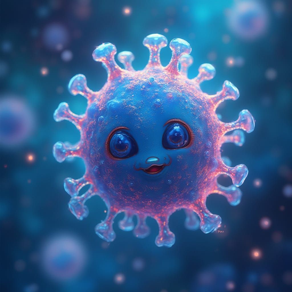 Microscopic Love in Neon Dreamscape