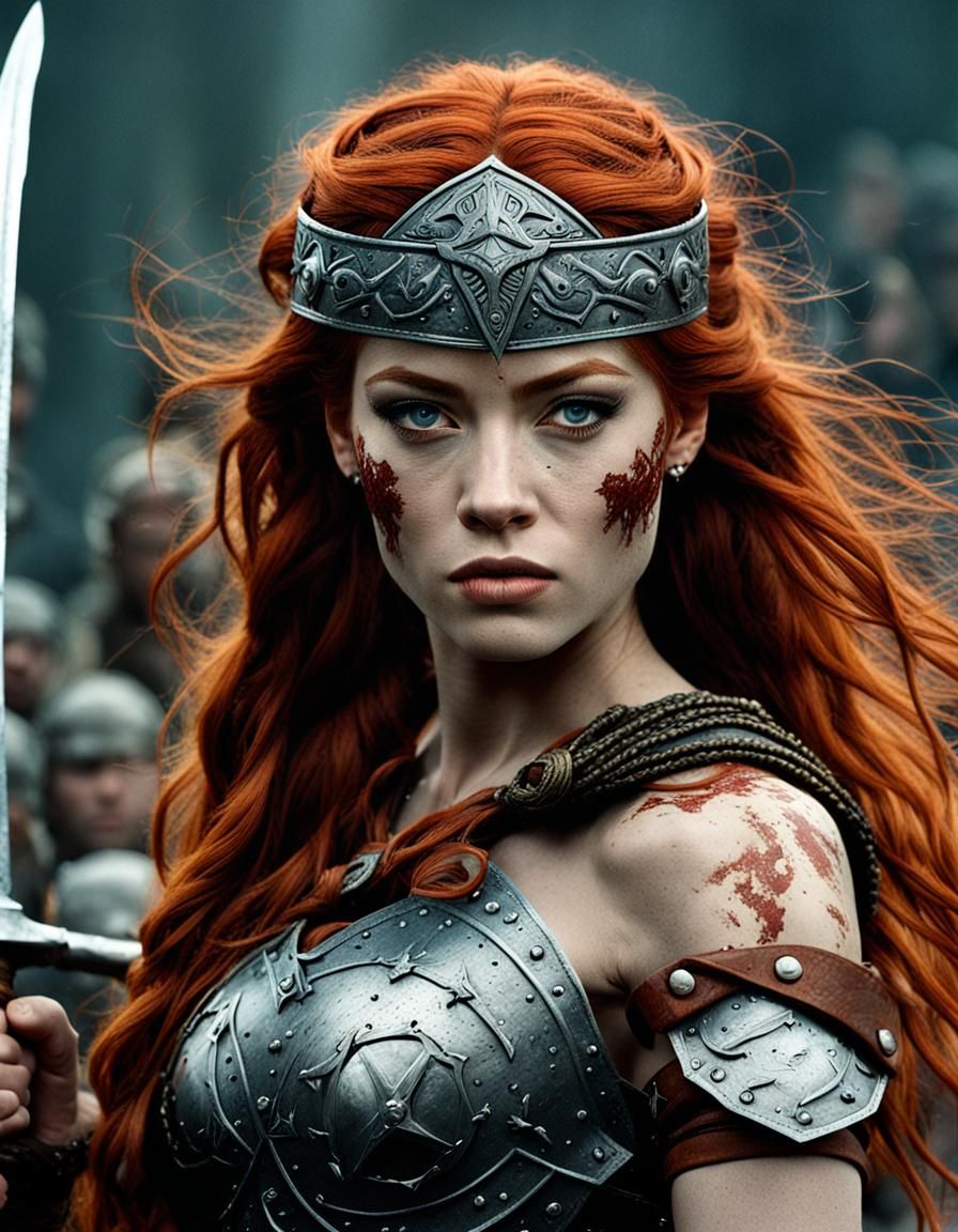 Red Sonja: Cinematic Barbarian Warrior Portrait