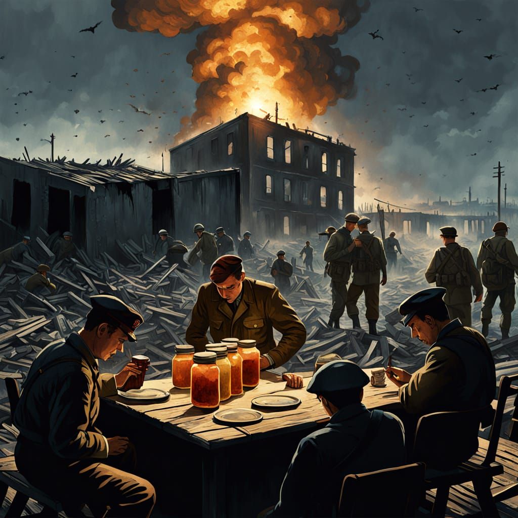 WWII Soldiers Share Mum's Jam in Bomb Bunker