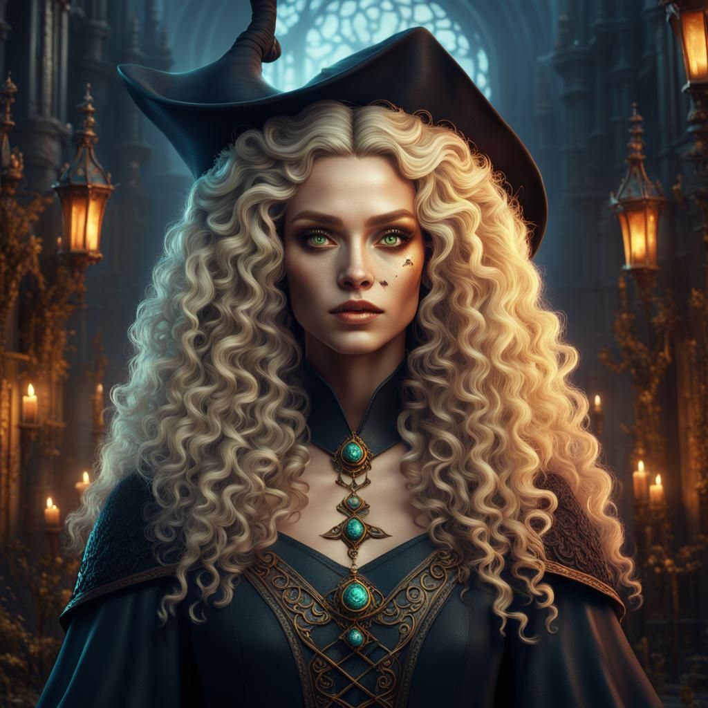 Fantasy Witch Portrait in Detailed Digital Painting Style