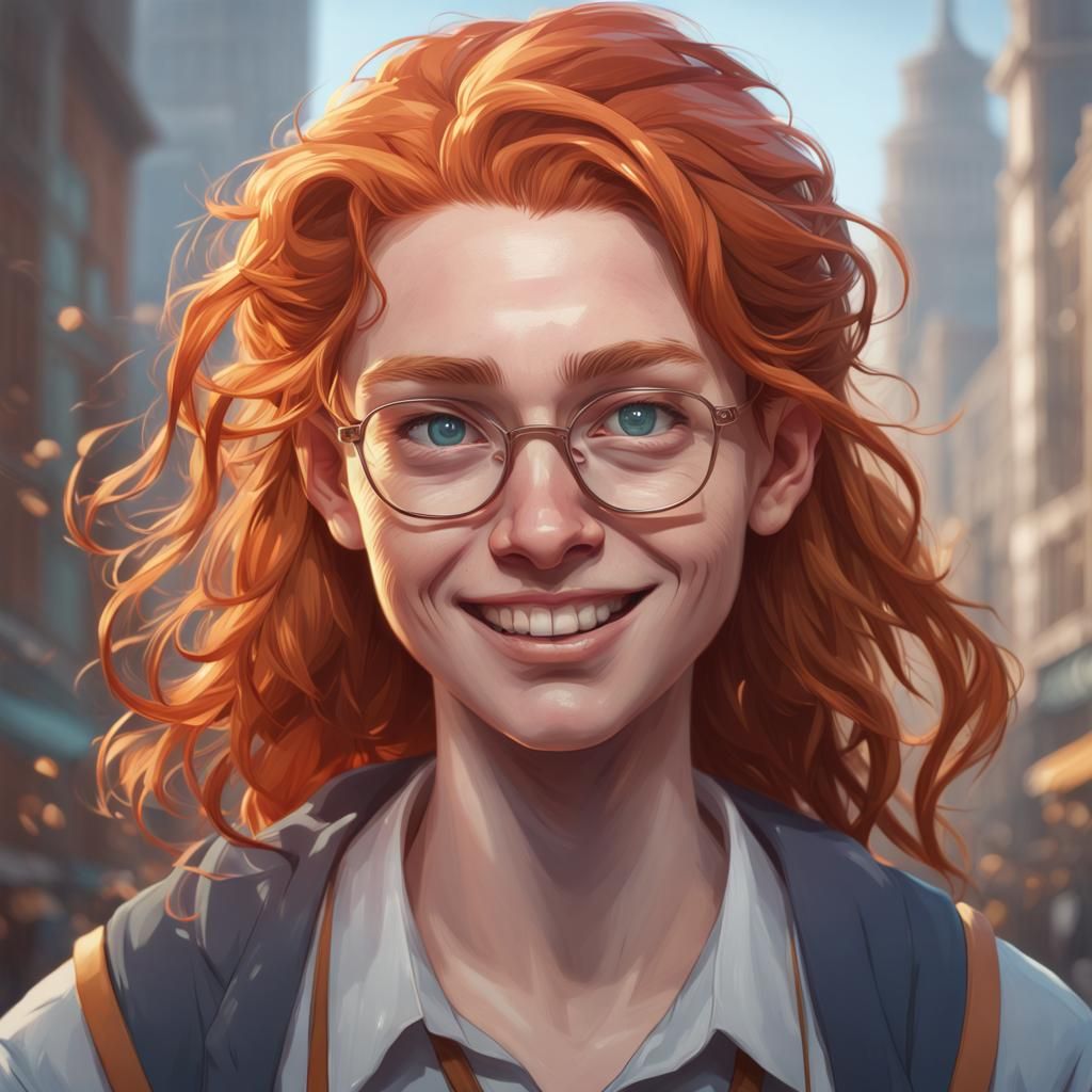 Ginger Intern Portrait in Art Nouveau Style