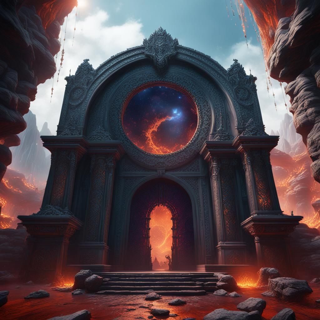 Detailed Matte Painting of a Hell Portal
