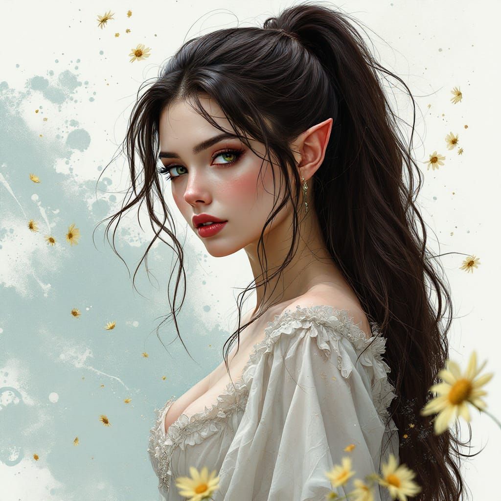 Elven Woman in Controlled Chaos