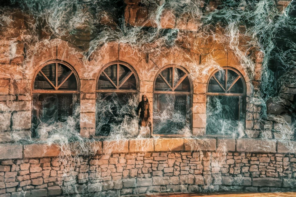 Epic Cinematic Film Still of Lone Figure in Golden Hour Land...