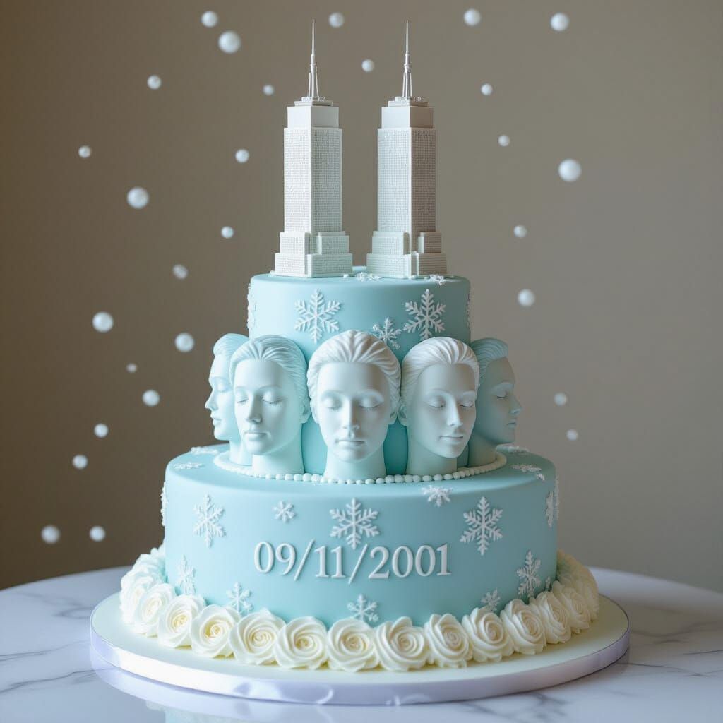Twin Towers 9/11 Memorial Cake Sculpture