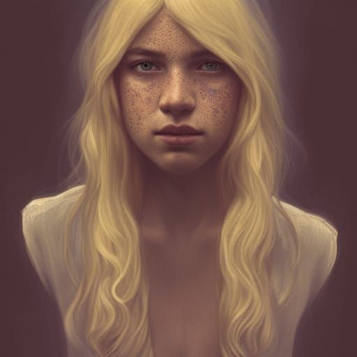 Annoyed Blonde Portrait in 60s Style