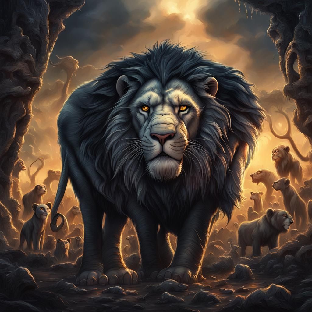 Scar in Elephant Graveyard: Anime-Style Portrait