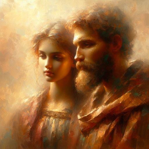 Oil Painting of a Man and Woman