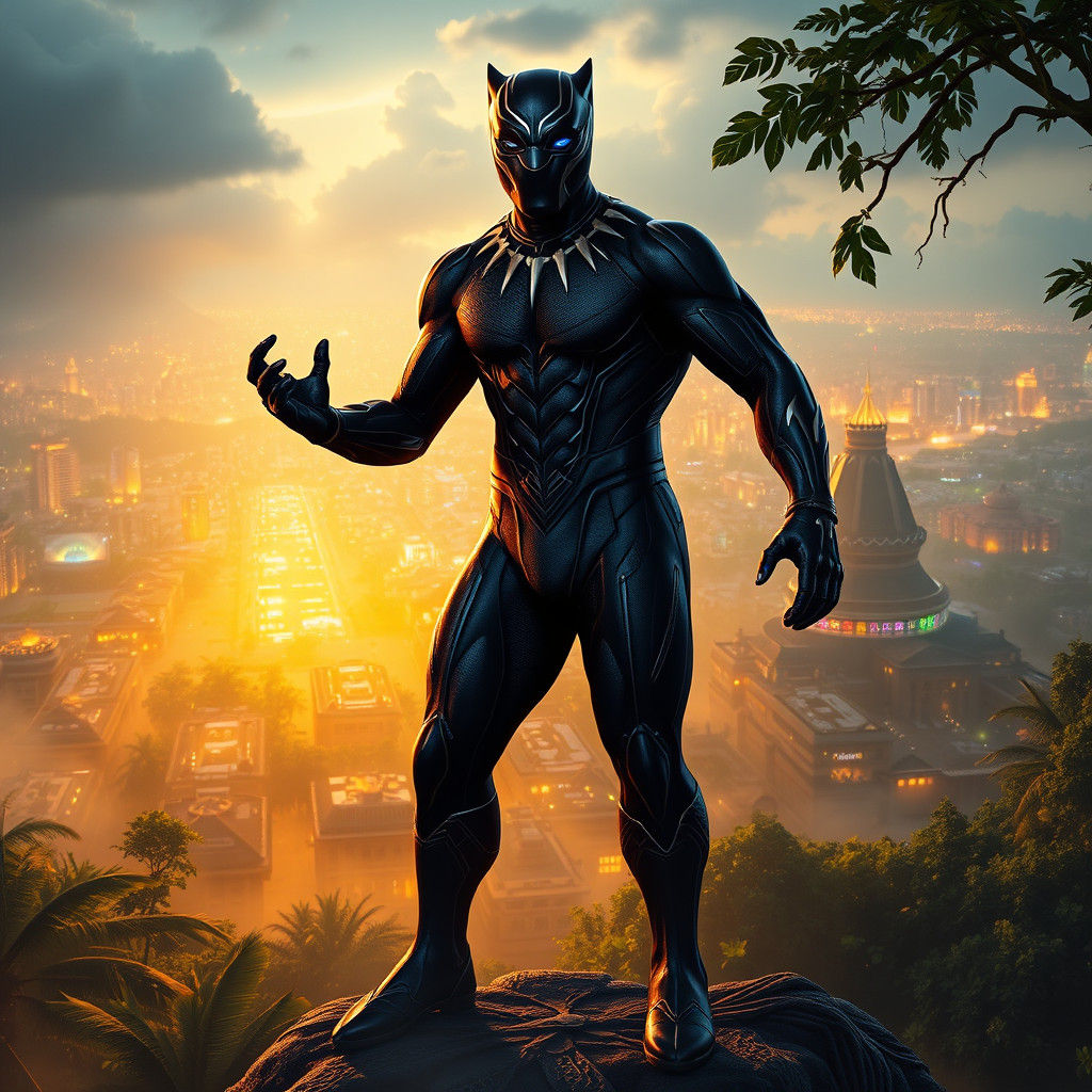 Black Panther in Wakanda: Ethereal Matte Painting