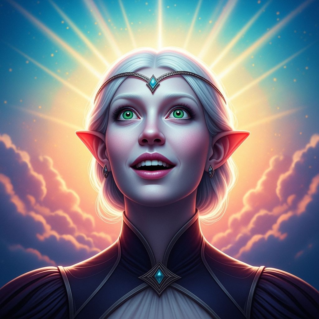 Albino Elf Portrait: Wonder and Joy in Hyperrealism