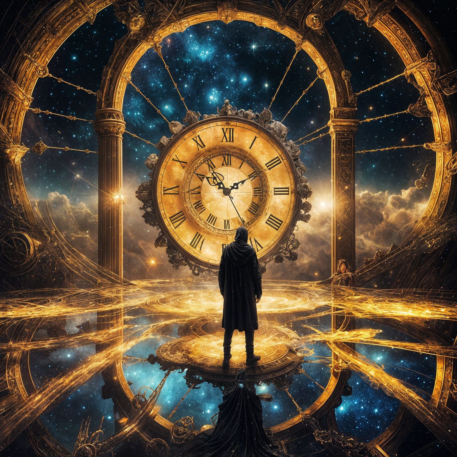 Time's Cosmic Guardian in a Hall of Clockwork