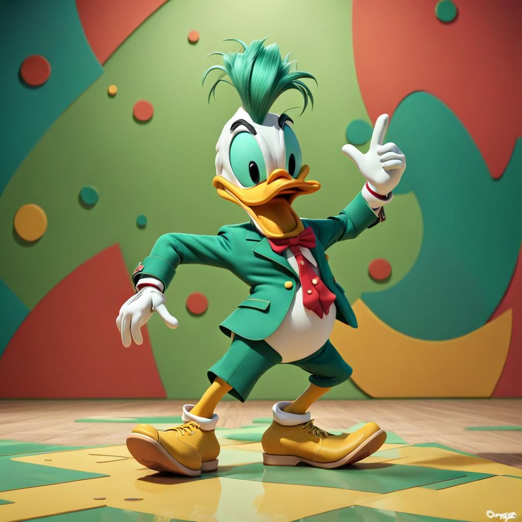 Donald Duck Ska Dance in Pixar Style