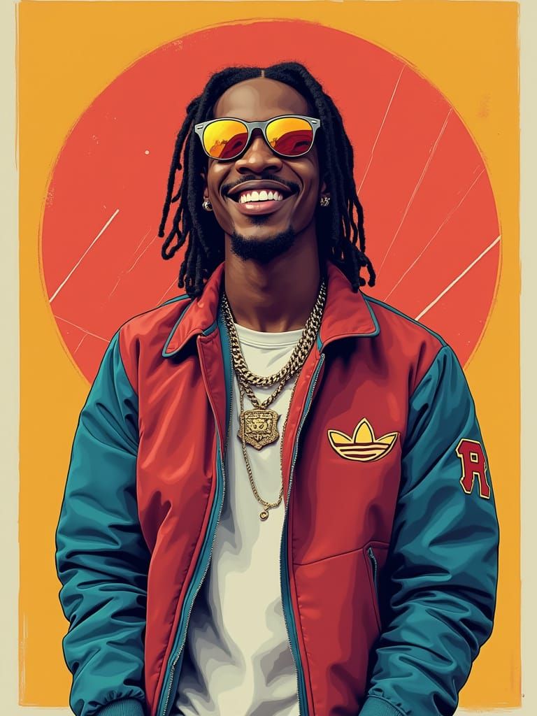 Wiz Khalifa Pop Art Portrait in Streetwear Style