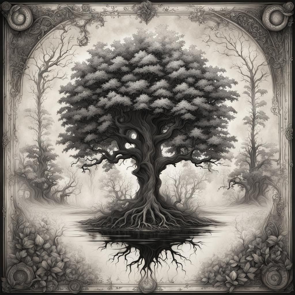 Detailed Botanical Drawing on Ancient Parchment