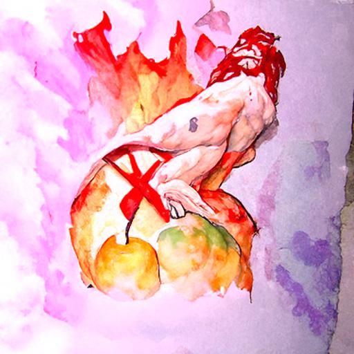 Original Sin Depicted in Watercolor Style