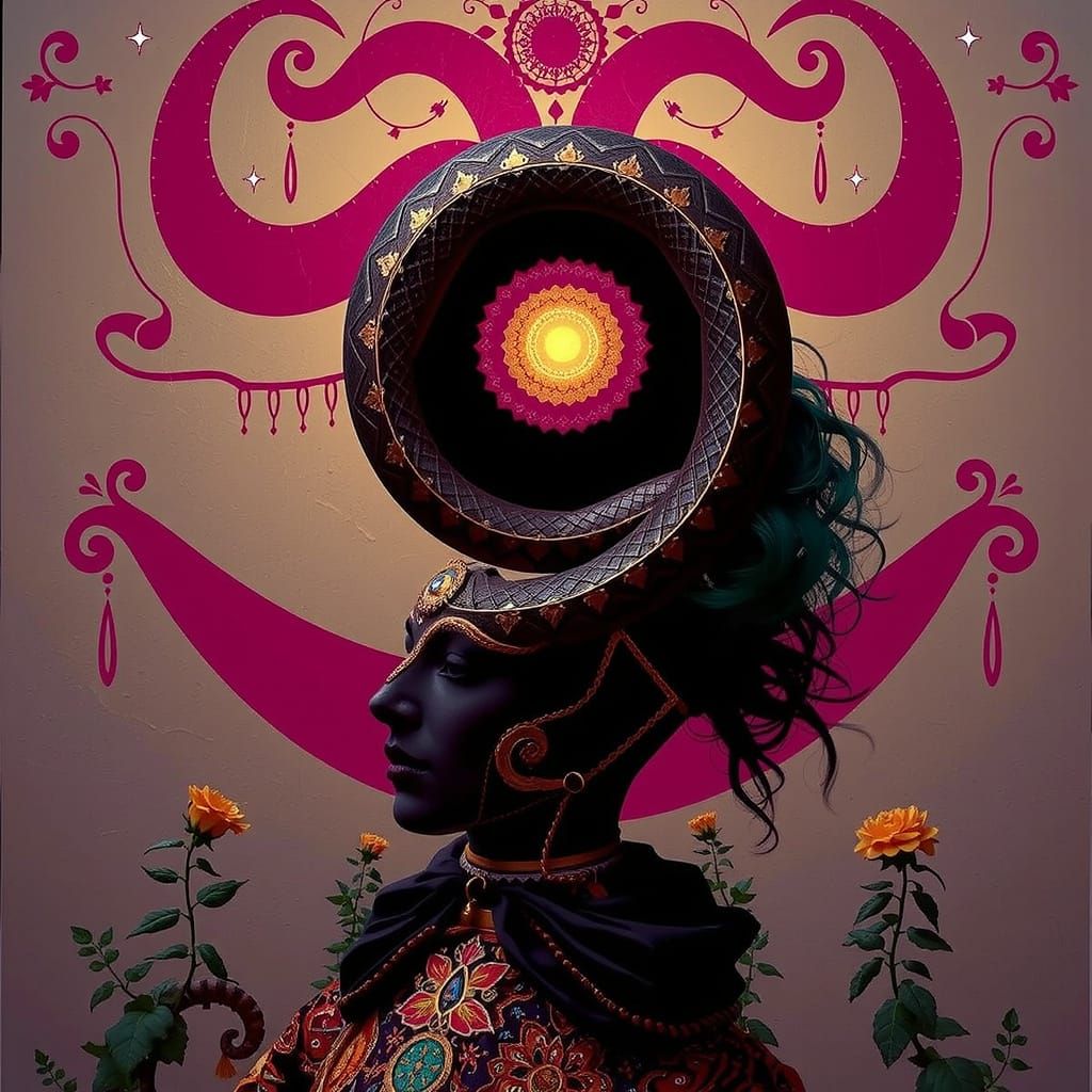 Mythical Chimera with Nature Elements in Photorealistic Styl...