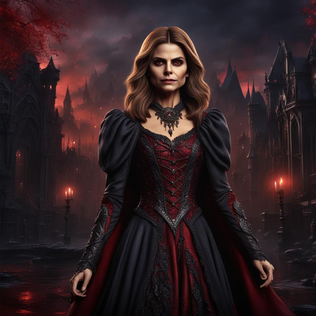 Female Vampire in Detailed Matte Painting Style