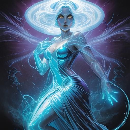 Glowing Ghost Girl Comic Book Art