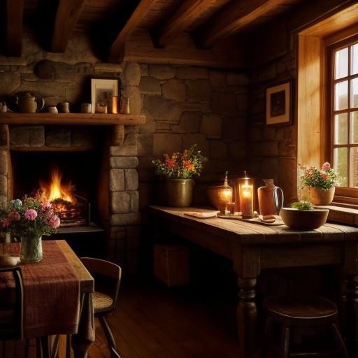 Cozy Kitchen Still Life with Soup, Vermeer Style