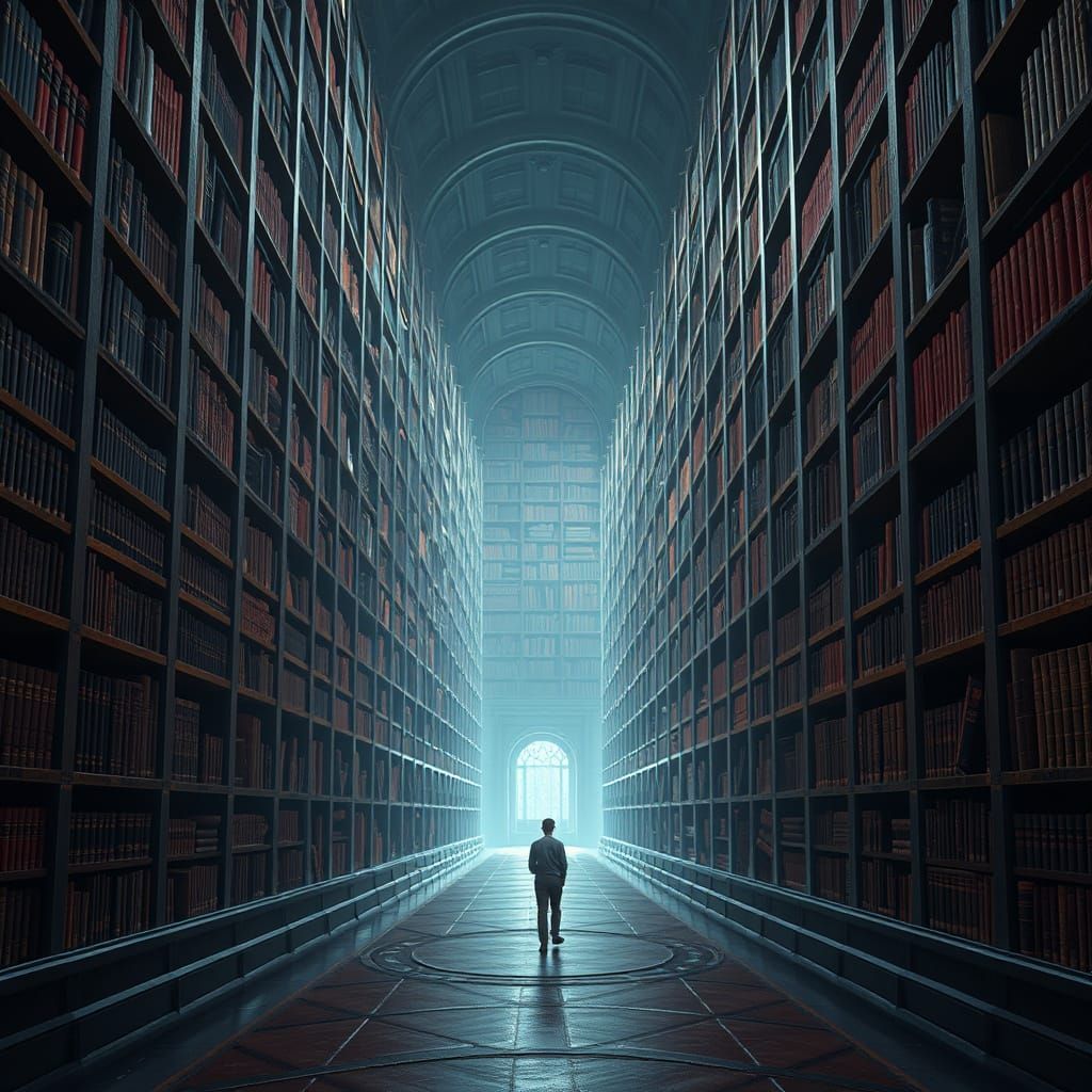 Fantastical Library Hallway in Deep Color