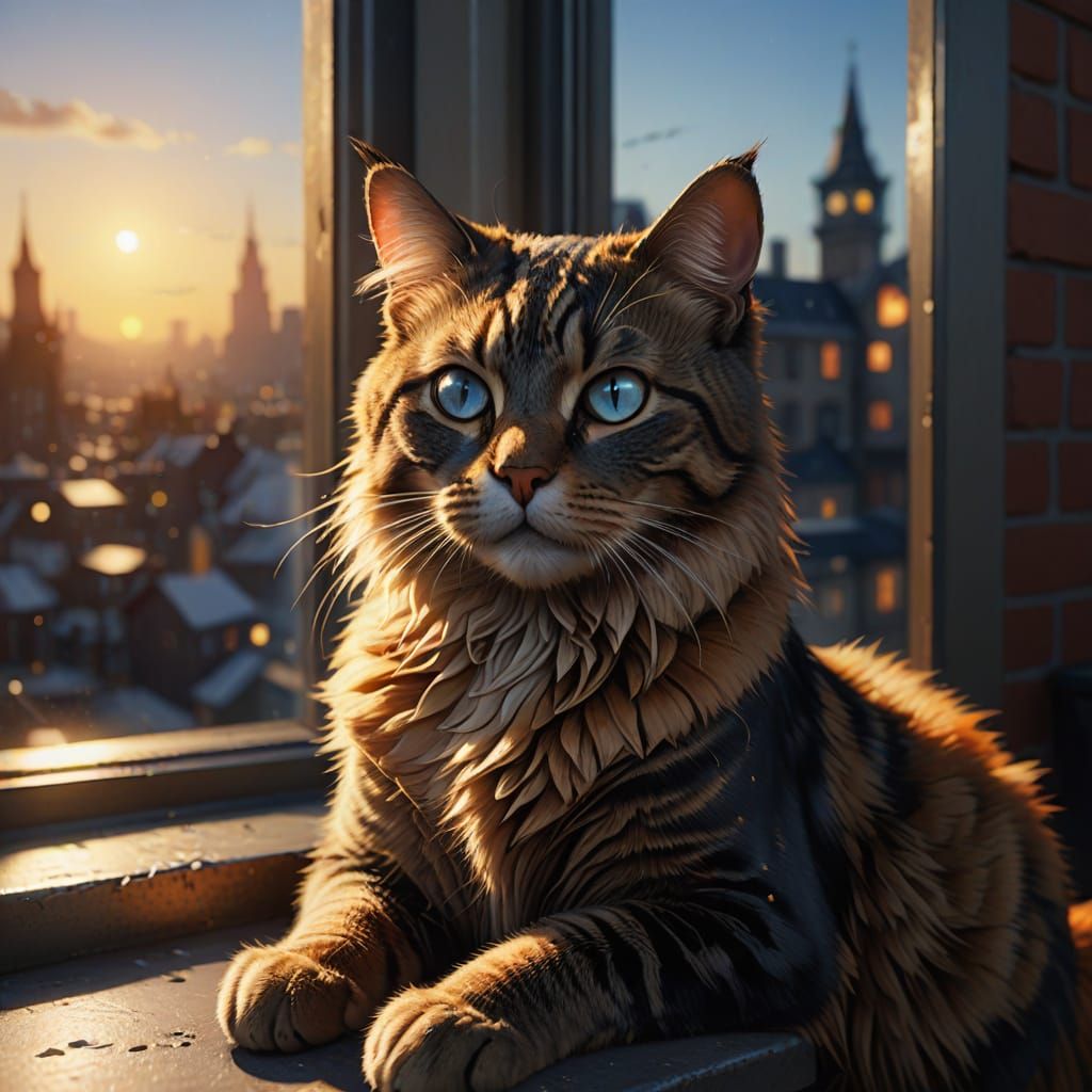 Concept Art Cat With Mismatched Eyes