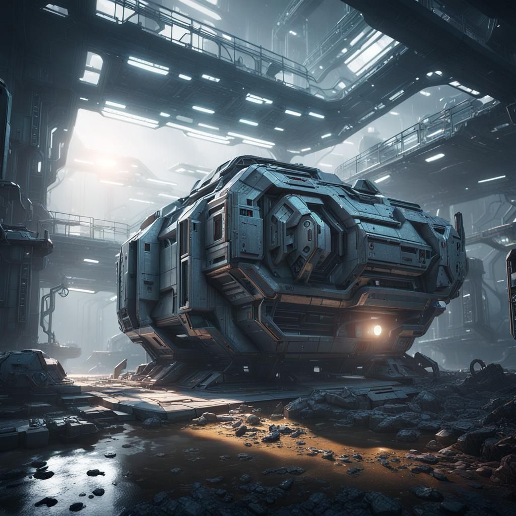 Abandoned Futuristic Research Facility in Sci-Fi Style