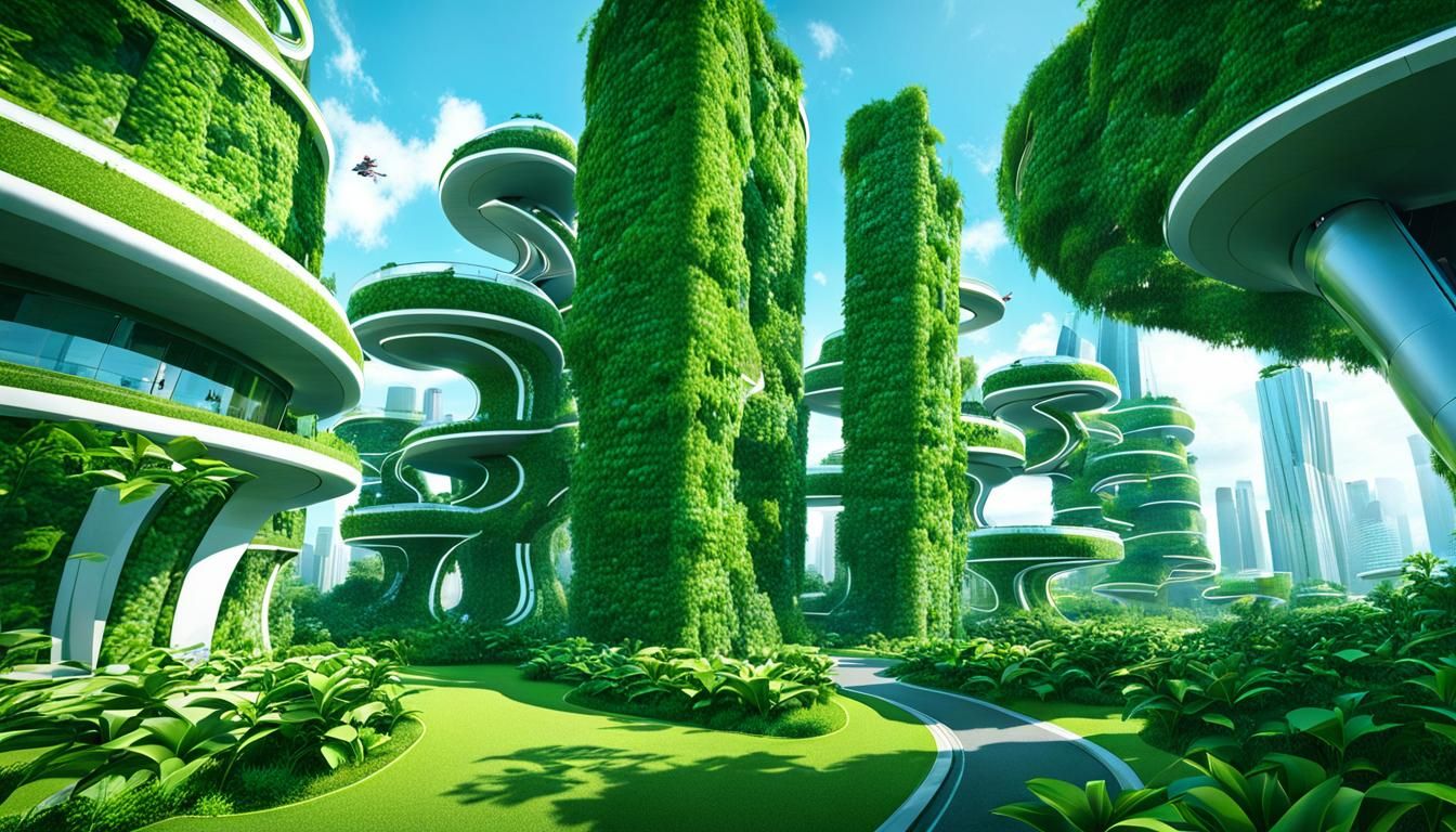 Escher-esque Futuristic City with Jetpacks