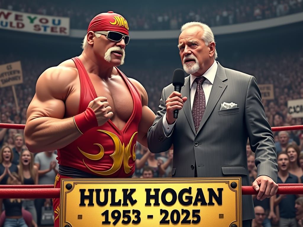 Hulk Hogan in WWE Ring, Painterly Photorealism
